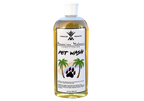 A single bottle of Makani pet wash with label and size